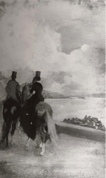 Edgar Degas Two figures on the horseback oil painting image